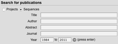 Example of the 'Publications' search module. Publications