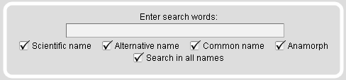 Search Species Names